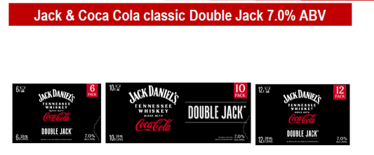 . Jack Daniels Double Jack & Coke 7%  10 Pack 330ml Can  (New) (Due January)
