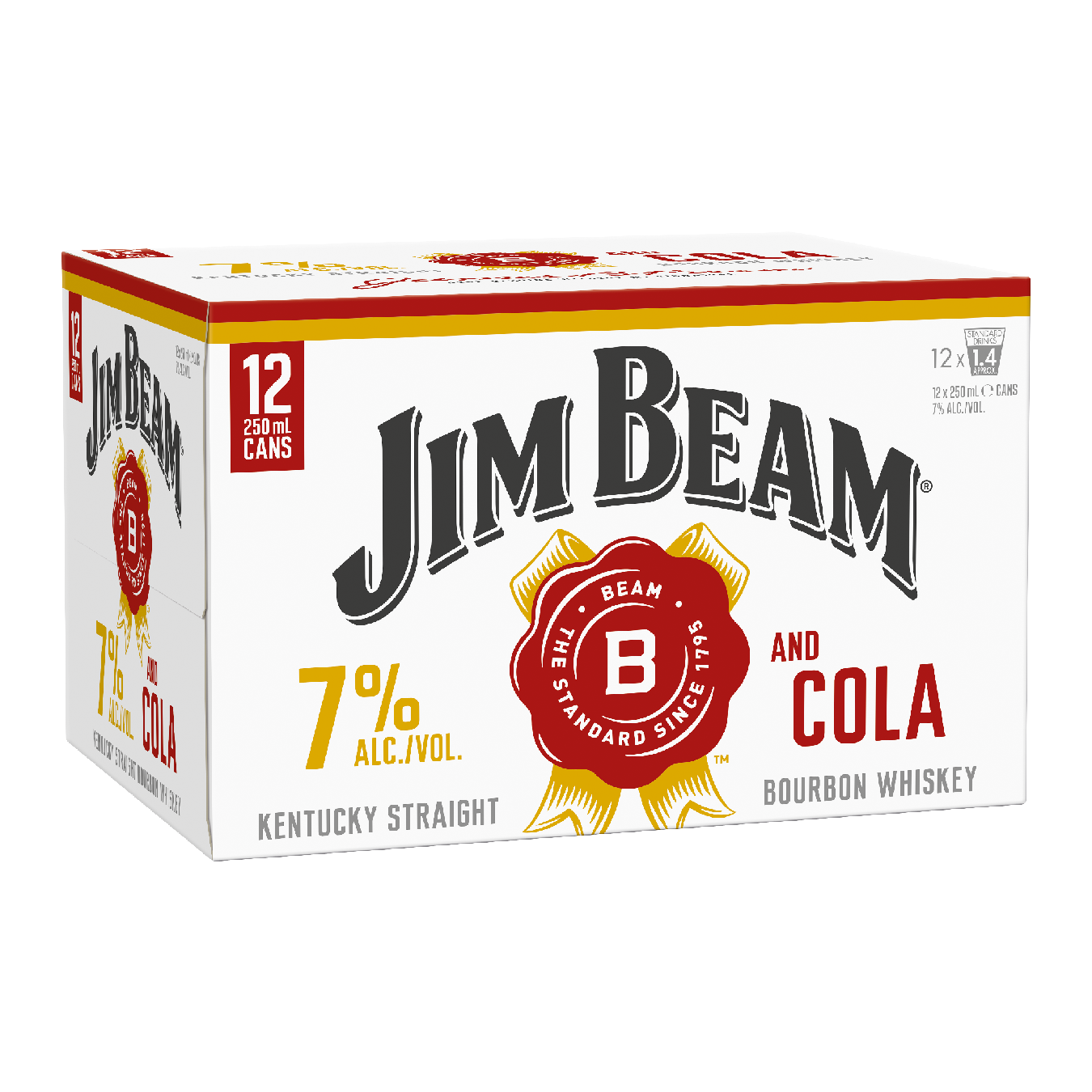 Jim Beam Gold 7% 12 Pack 250mL Cans