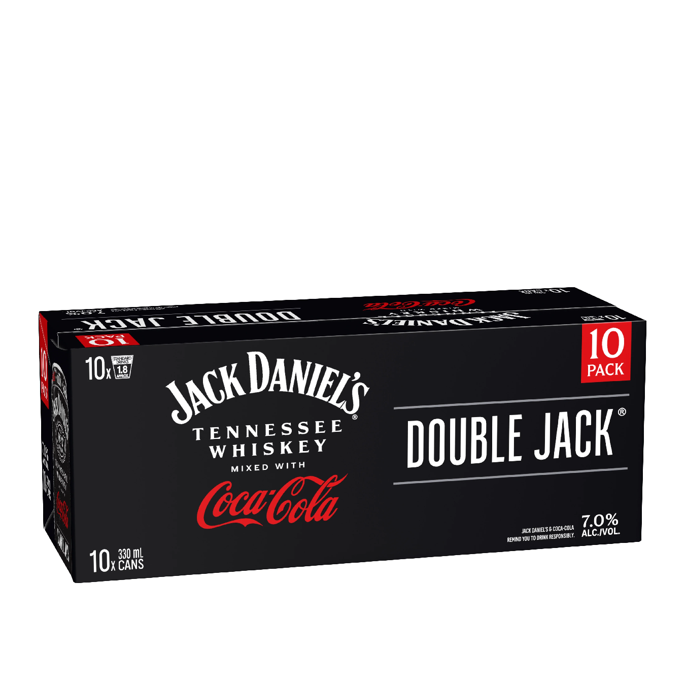 Jack Daniels Double Jack & Coke 7% 10 Pack 330mL Cans (TLT-New) (HO-BS) Hybrid