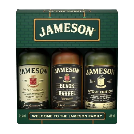 Jameson Miniature Gift Set – Irish Whiskey, Black Barrel & Caskmates Stout (3 x 50mL) - (TLT-EOL)