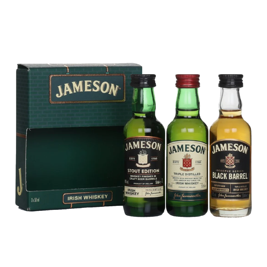 Jameson Miniature Gift Set – Irish Whiskey, Black Barrel & Caskmates Stout (3 x 50mL) - (TLT-EOL)