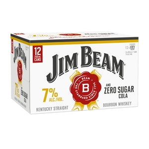 Jim Beam Cola 7% SUGAR FREE 12 Pack 250mL Cans - (HO-BS)