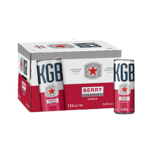 KGB Berry Vodka 12 Pack 250ml Cans - Thirsty Liquor Tauranga