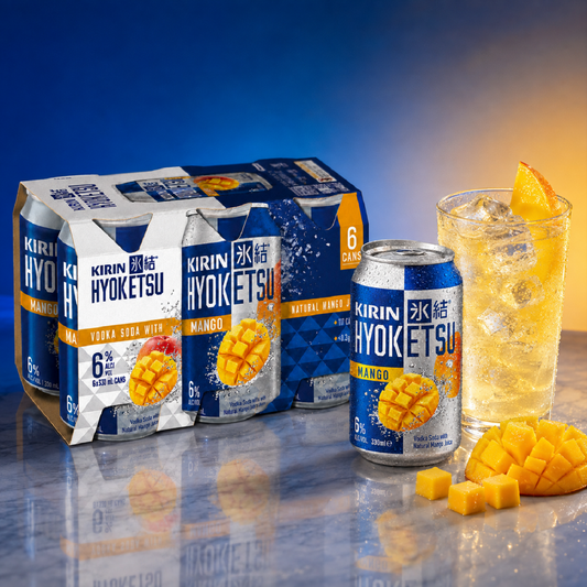 . 1234 Kirin Hyoketsu Mango 6% 6 Pack 330mL Cans (New) (Due End October)