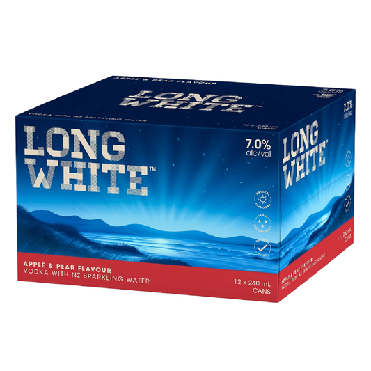 Long White Vodka 7% Apple & Pear 12 Pack 240ml Cans