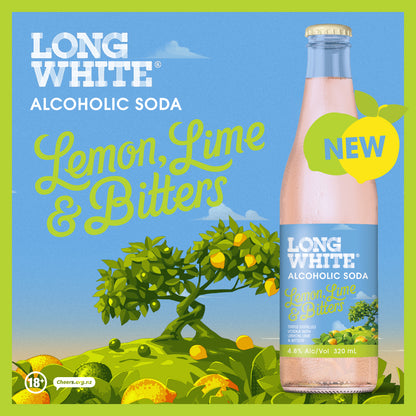 Long White Vodka 4.8% Lemon Lime & Bitters 10 Pack 320mL Bottles