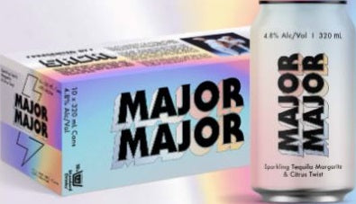 Major Major Sparkling Tequila Margarita & Citrus Twist 4.8% 10 Pack 320ml Cans - Thirsty Liquor Tauranga