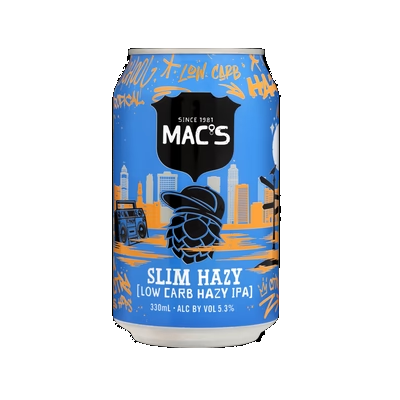 Mac's Slim Hazy Low Carb Hazy IPA 5.3% 6 Pack 330ml Cans - Thirsty Liquor Tauranga