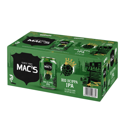 Macs Big Hoppa IPA 12 Pack 330mL Cans (New)