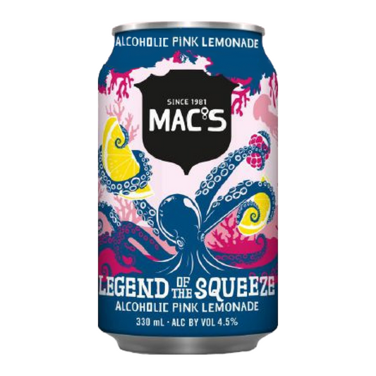 Macs Legend of the Squeeze Alc Pink Lemondade 10 Pack 330mL Cans (New)