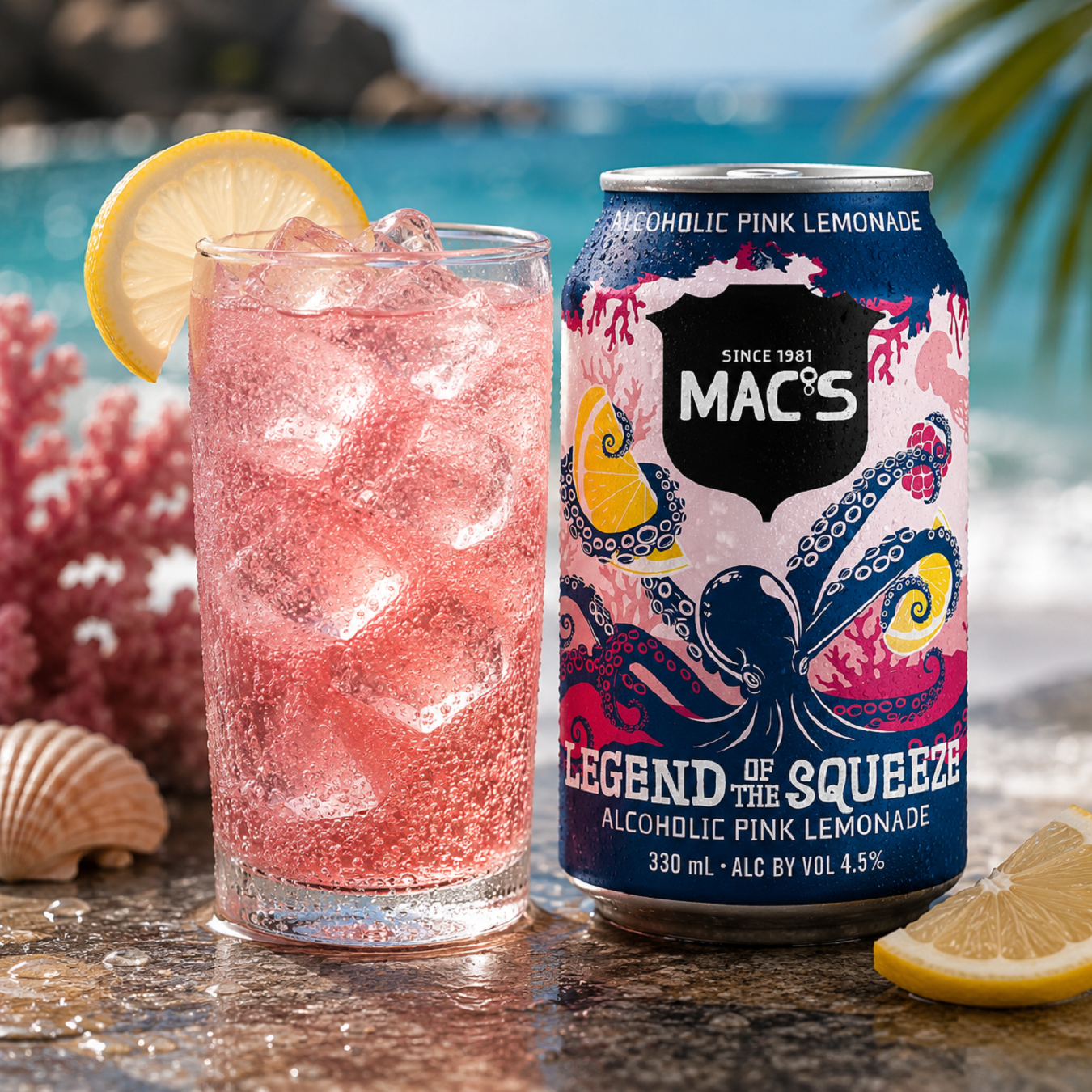 Macs Legend of the Squeeze Alc Pink Lemondade 10 Pack 330mL Cans (New)
