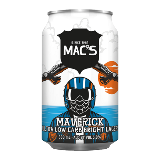 Macs Maverick Ultra Low Carb Bright Lager 5% 12 Pack 330mL Cans