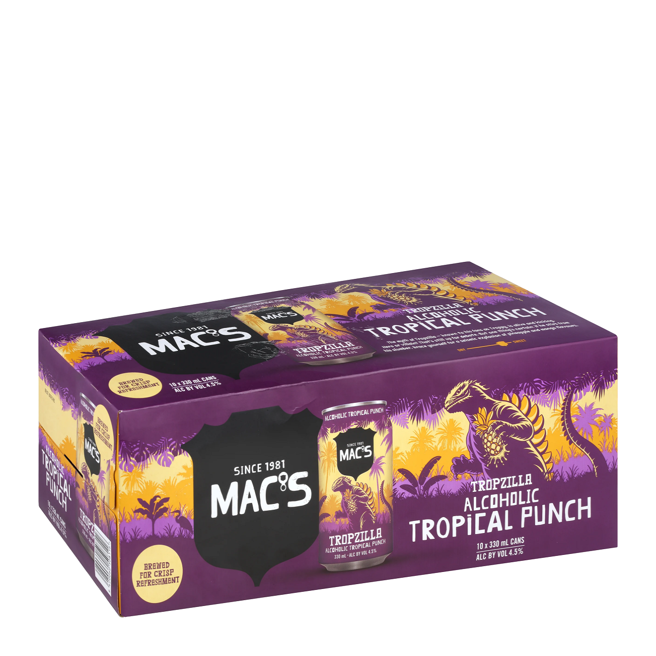 Macs Tropzilla Alc Tropical Punch 10 Pack 330mL Cans (New)