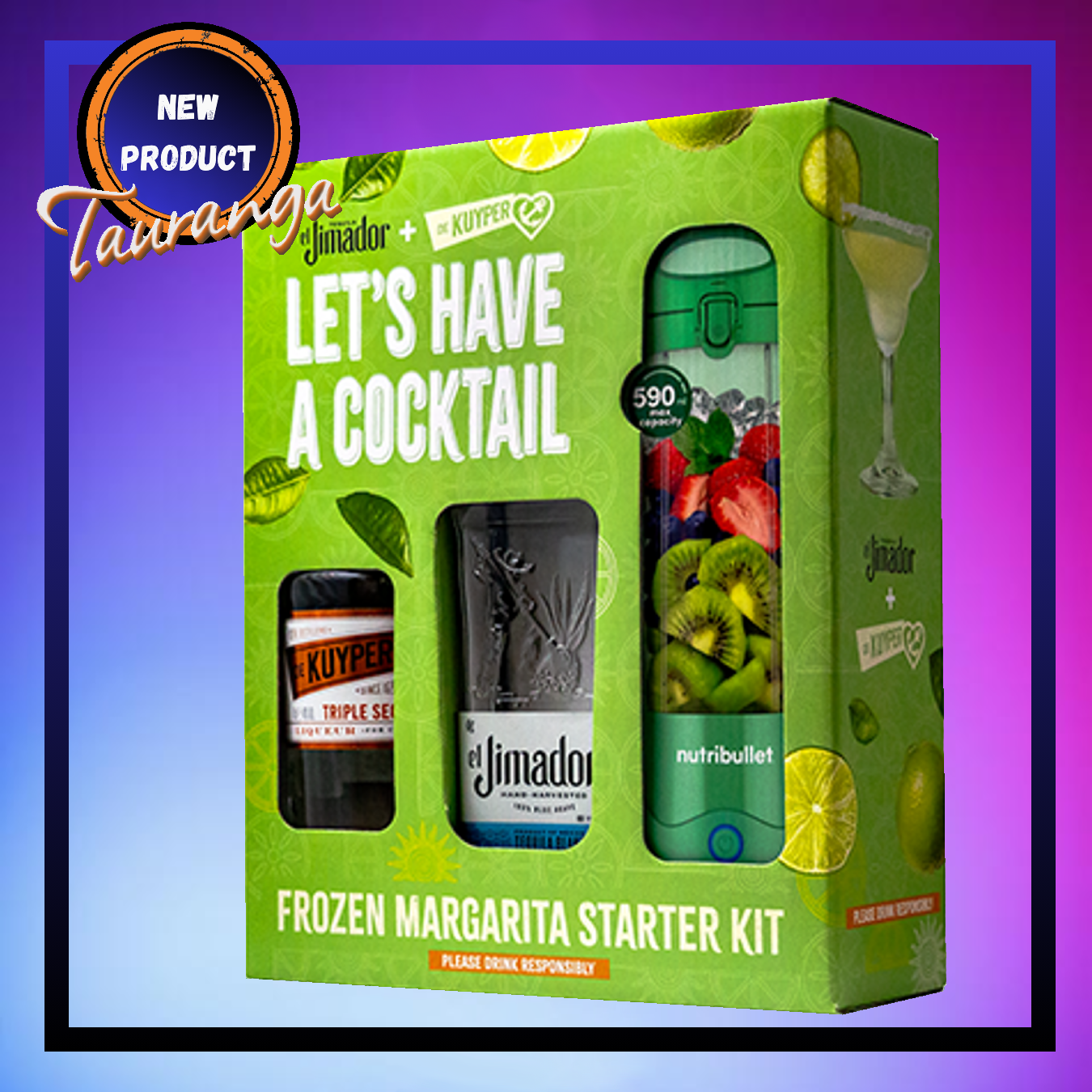 Margarita Gift Kit | De Kuyper Tripple Sec 700mL + El Jimador 700mL +Plus Nutri bullet Portable Blender (New)