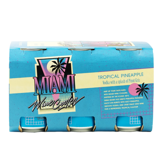 Miami Wine Cooler Tropical Pineapple 5% 6 Pack 330mL Cans - (TLT-EOL)