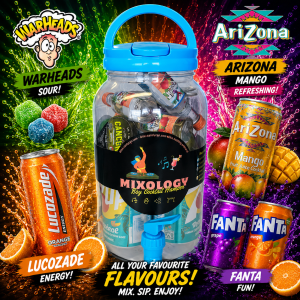 Cocktail Bucket with BuzzBallz, Jello Shots, Popping Candy & Mixing Drinks (Makes 4 Alcoholic Cocktails)