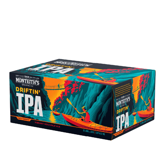 Monteiths Driftin' IPA 12 Pack 330mL Cans (New)