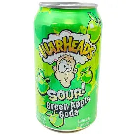 Warheads Sour Green Apple Soda 355mL Can
