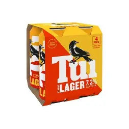 Tui Strong Lager 7.2% 4 Pack 500mL Cans