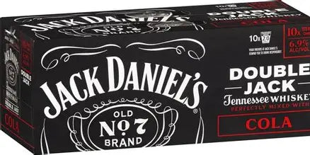 Jack Daniels 6.9% Double Jack No Sugar Cola 10 Pack 375mL Cans (S-EOL)