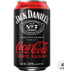 Jack Daniels Double Jack & ZERO SUGAR Coke 7% 6 Pack 330mL Cans (New) (TLT-WB)