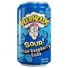 Warheads Sour Blue Raspberry Soda 355mL Can (New-TLT)
