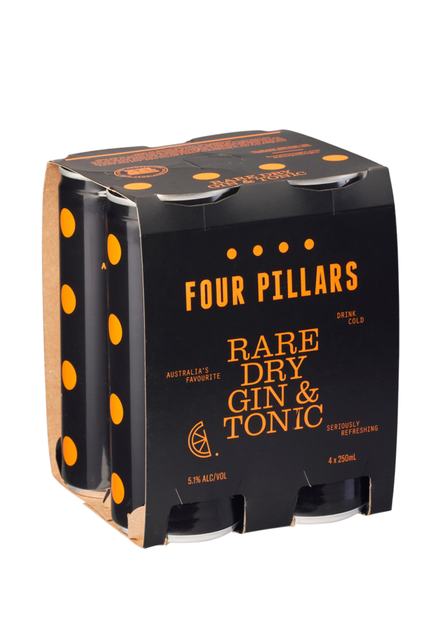Four Pillars Rare Dry Gin & Tonic 250ml 4 Pack Cans