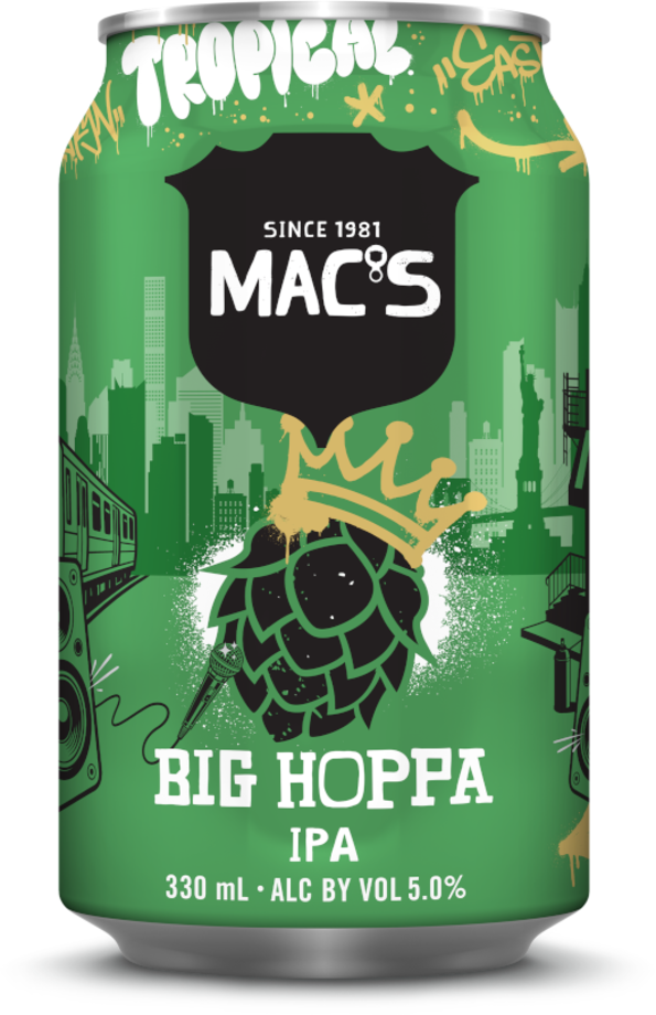 .  Macs Big Hoppa IPA 12 Pack 330mL Cans (New)