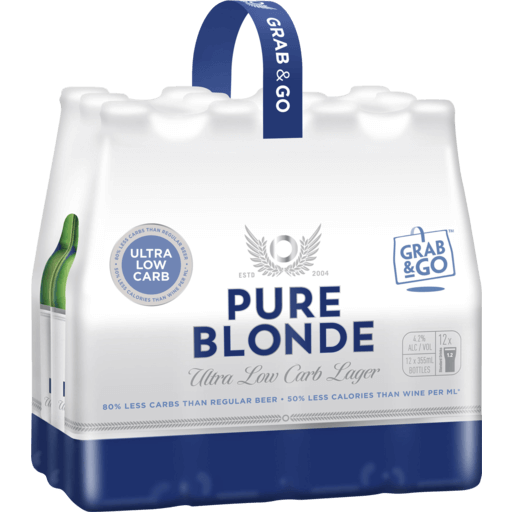 Pure Blonde 12 Pack 4.2% 330ml Bottles - Packaging and Size Changed