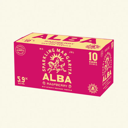 Alba Sparkling Raspberry Margarita 10 Pack 250mL Cans
