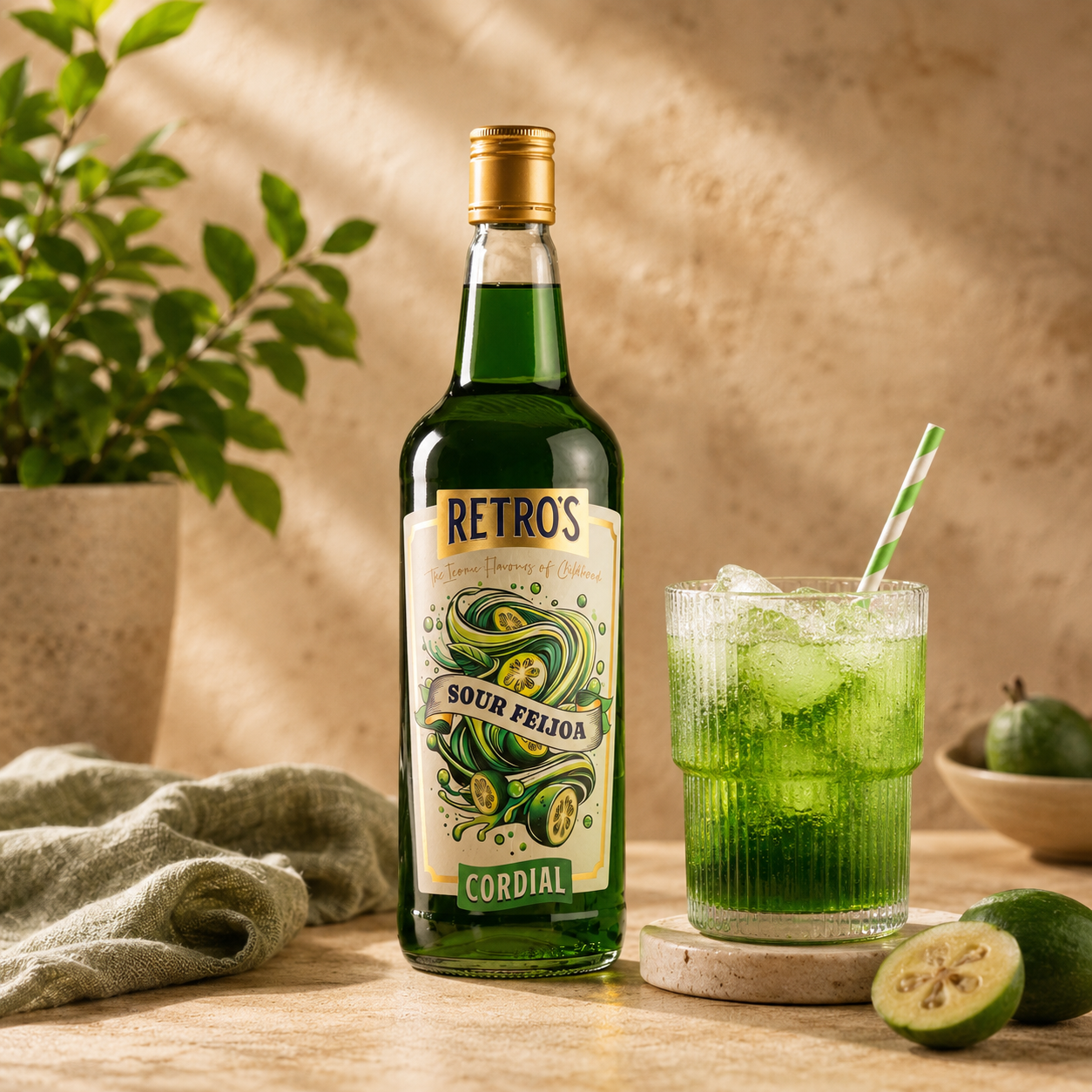 Retro's Sour Feijoa Cordial 750mL