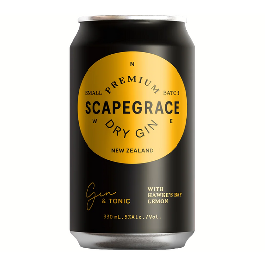 Scapegrace Gin & Tonic With Lemom 10 Pack 330mL Cans (New-TLT)  (HO-BS)