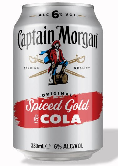 Captain Morgan Original Spiced Gold Rum & Cola 6% 10 Pack 330ml Cans - Thirsty Liquor Tauranga