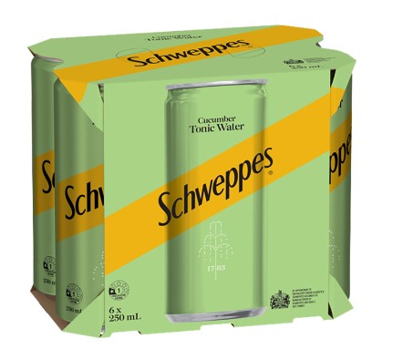 Schweppes Cucumber & Tonic 6 Pack 250ml Cans - Thirsty Liquor Tauranga