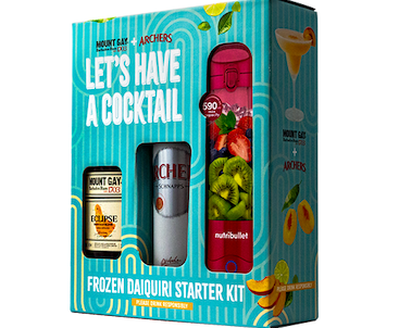 Daiquiri Gift Kit | Archers Peach Schnapps700mL + Mount Gay Rum 700mL + Nutri Bullet Portable Blender (New)