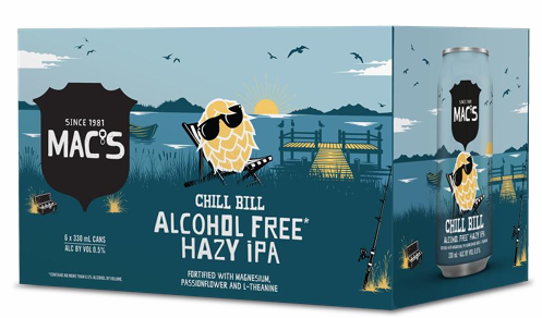 .Macs Chill Bill Alcohol Free Hazy IPA 6 Pack 330mL Cans  (New) (Due 2nd Week September)