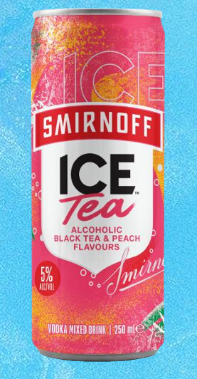 .Smirnoff 5% Ice Peach Tea 12 Pack 250mL Cans  (New) (Due End September)