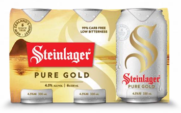 . 1234 Steinlager Pure Gold 6 Pack 330mL Cans (New) (Due End September)