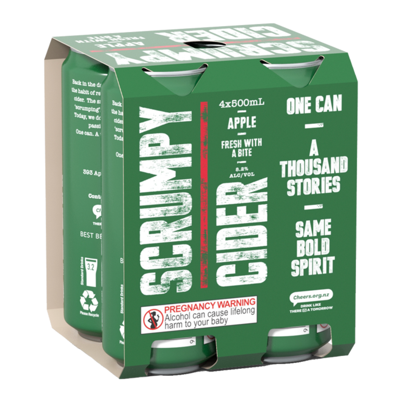 Scrumpy Cider Apple 8.2% 4 Pack 500mL Cans (New)