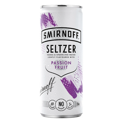 Smirnoff Seltzer Passionfruit 5% 12 Pack 250ml Cans