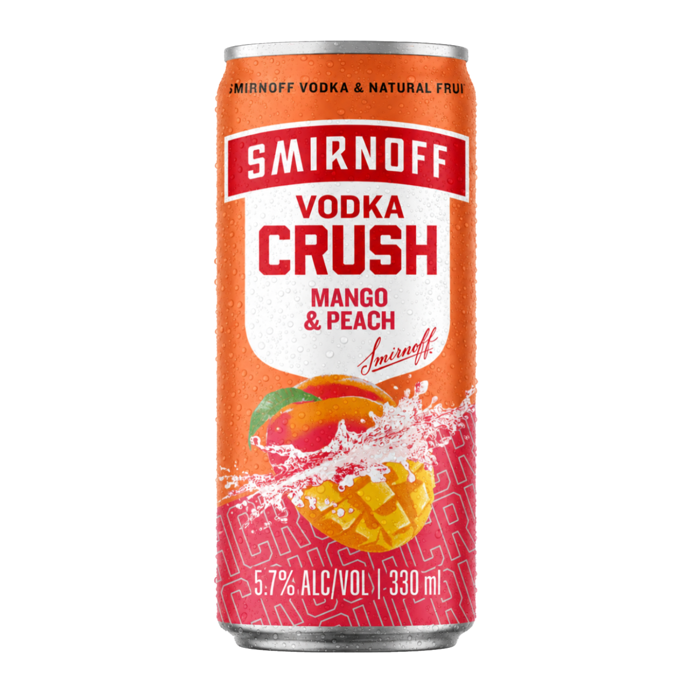 Smirnoff Crush Mango & Peach 5.7% 10 Pack 330mL Cans (New)