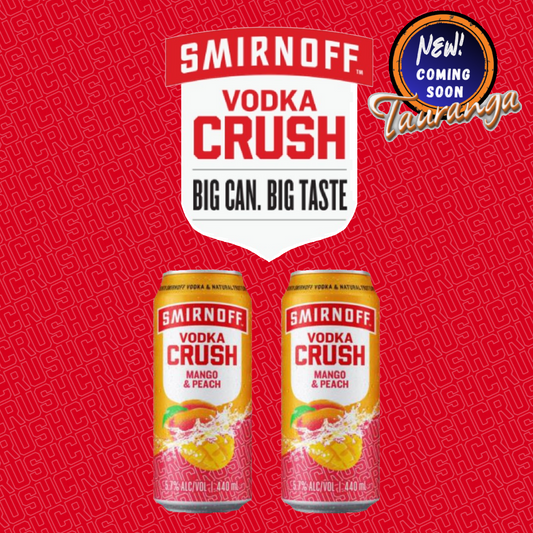 . Smirnoff Vodka Crush Mango & Peach 5.7% 4 Pack 440mL Cans (New) (Early September)