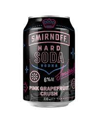 Smirnoff Soda and Pink Grapefruit Crush 6 Pack 330ml Cans