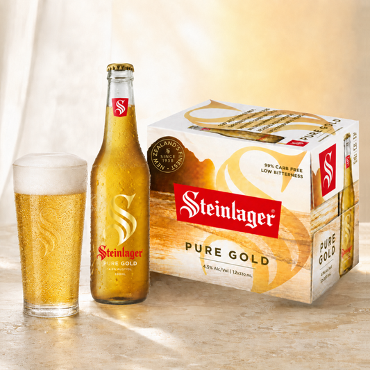 .Steinlager Pure Gold 12 Pack 330mL Bottles (New) (Due End September)