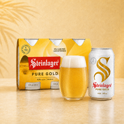 .  Steinlager Pure Gold 6 Pack 330mL Cans (New) (Due End September)