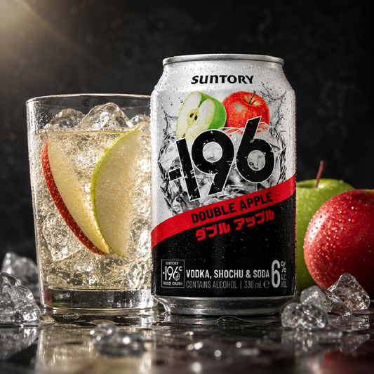 Suntory -196 Vodka Seltzer Double Apple 6% 4 Pack 330mL Cans (New) (Due Soon)