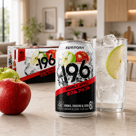 Suntory -196 Vodka Seltzer Double Apple 6% 10 Pack 330mL Cans (New) (Due Soon)
