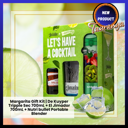 Margarita Gift Kit | De Kuyper Tripple Sec 700mL + El Jimador 700mL +Plus Nutri bullet Portable Blender (New)
