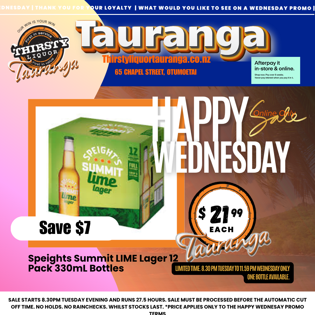 Speights Summit LIME Lager 12 Pack 330mL Bottles (Wednesday)