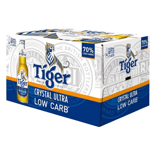 Tiger Crystal Ultra Low Carb 4.2% 24 Pack 330ml Bottles